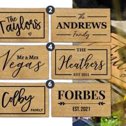 Personalized Farmhouse Style Entrance Rug - Handmade Family Name Doormat Customized Welcome Mat For Your Home Rustic - thumbnail 2