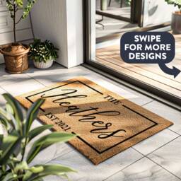 Personalized Farmhouse Style Entrance Rug - Handmade Family Name Doormat Customized Welcome Mat For Your Home Rustic - thumbnail 1