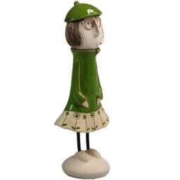 Handmade Quirky Green Ceramic Couple Figurine - Unique Artisan Decor Accent - thumbnail 4
