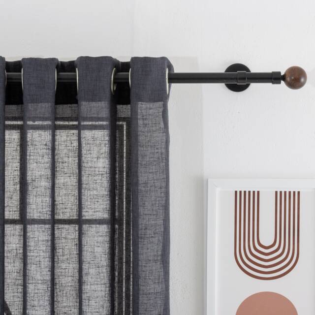 Extra Long Dark Linen Curtains Custom Grommet & Hook Drapery - image 1