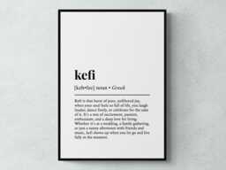 Kefi Greek Word Definition Greece Gift Wall Art Print - thumbnail 1
