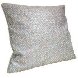 Fortuny Fabric Throw Pillow Cushion Cover Aquamarine & Silvery Gold Tapa Pattern - Made in Italy - thumbnail 3