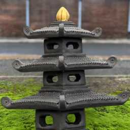 Large Pagoda Figurine Concrete Lantern Sculpture Stone Oriental Garden Decor Outdoor Yard Ornament Handmade Statue Cement Art - thumbnail 2