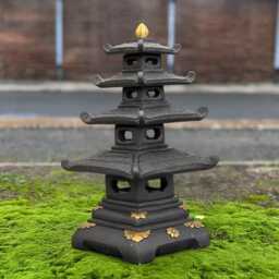 Large Pagoda Figurine Concrete Lantern Sculpture Stone Oriental Garden Decor Outdoor Yard Ornament Handmade Statue Cement Art - thumbnail 1