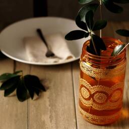 Henna Candle Lantern Bohemian Decor, Personalized Mason Jar Light - thumbnail 2