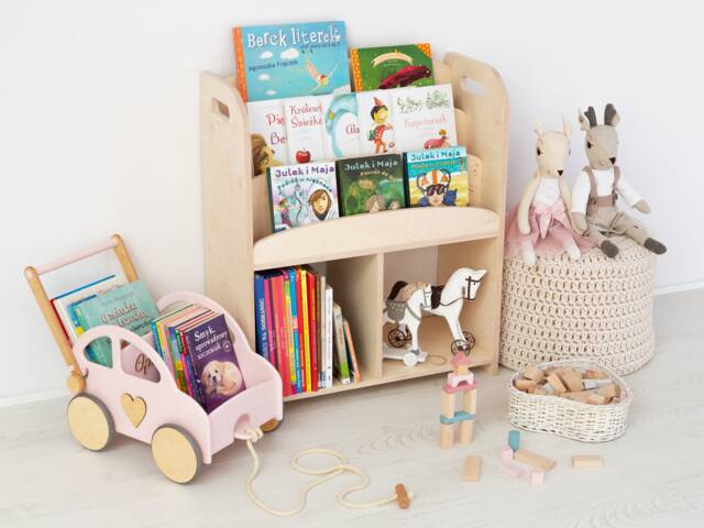 Wooden Montessori Bookshelf Front Facing Kid's Book & Toy Storage - image 1