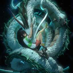 Chihiro & Haku - Spirited Away 3D Printed Figure 18 Scale - thumbnail 3