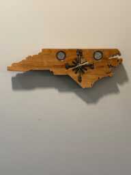 North Carolina State Quarter Wood Clock With Inlaid Quarters. Fully Customizable