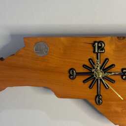 North Carolina State Quarter Wood Clock With Inlaid Quarters. Fully Customizable - thumbnail 4