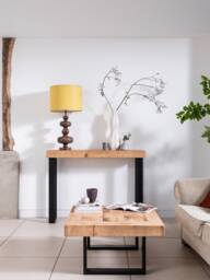 Boston Handmade Rustic Coffee Table - Industrial Square Legs, Solid Wood - thumbnail 1