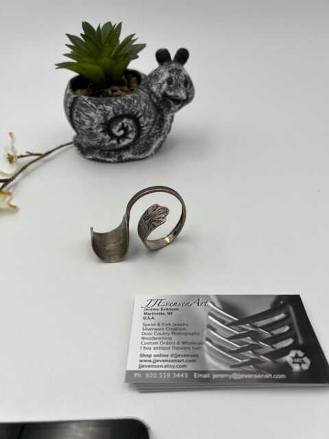 Spoon Business Card Holder Or Smart Phone Style 006 Vintage Reclaimed Silverware - image 1