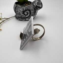 Spoon Business Card Holder Or Smart Phone Style 006 Vintage Reclaimed Silverware - thumbnail 2