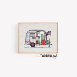 Air Stream Camper - Travel Trailer Van Vanlife Happy Art Print Whimsical Wall Decor Glamping - thumbnail 2