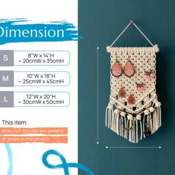 Macrame Earring Hanger, Boho Tapestry, Wall Hanging, Organizer, Gifts For Her, Jewelry Storage, Holder I51 - thumbnail 3