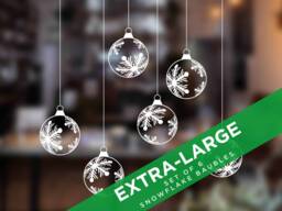 Snowflake Bauble Window Clings Extra Large Xmas Decor - Set Of 6 - thumbnail 1
