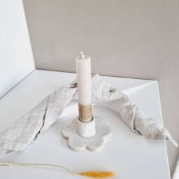 Candle Stick Holder Speckled Artisan Ceramic Fall Candle, Handmade Home Decor - thumbnail 3