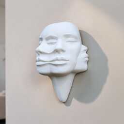 Abstract Face Wall Sculpture, Multi 3D Art, Modern Minimalist Decor, Contemporary Home Decor - thumbnail 2