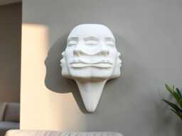 Abstract Face Wall Sculpture, Multi 3D Art, Modern Minimalist Decor, Contemporary Home Decor - thumbnail 1