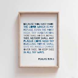 Set Of 3 Christian Prints, Boys Bedroom Decor, Bible Verse Wall Art, Blue Grey, Teenager Art - thumbnail 2