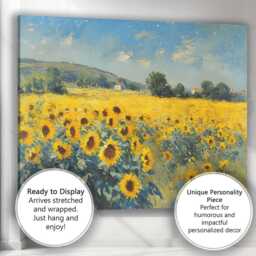 Bright Sunflower Field Summer Countryside Landscape Canvas Wall Art Print Decor Picture Ready To Hang - thumbnail 3