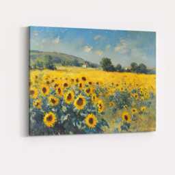 Bright Sunflower Field Summer Countryside Landscape Canvas Wall Art Print Decor Picture Ready To Hang - thumbnail 4