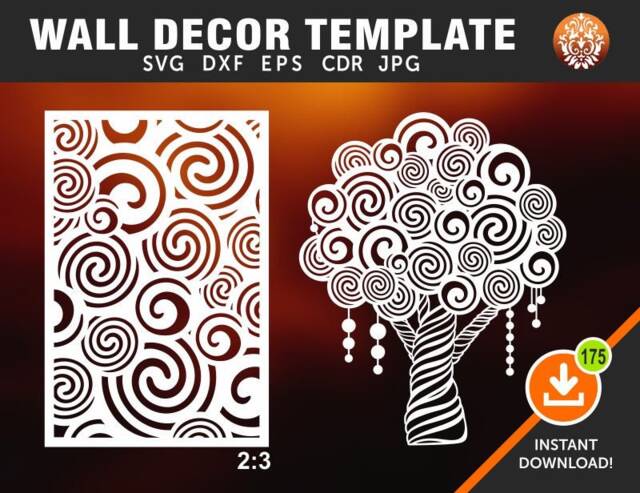 Wall Decor, Room Divider, Privacy Screen, Stencil, Laser, Cnc, Plasma, Cricut, Cutting File Cdr, Svg, Dxf, Ai, Eps, Jpg - image 1