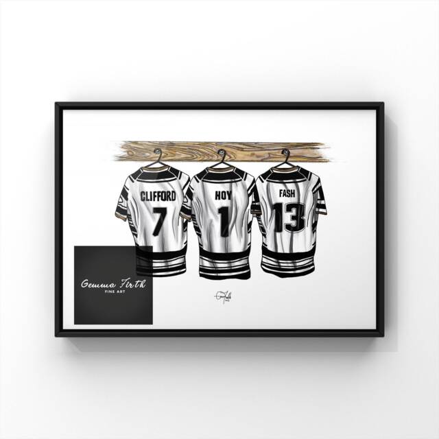 Custom Hull Rugby League Dressing Room Print Hand Illustrated Design - image 1