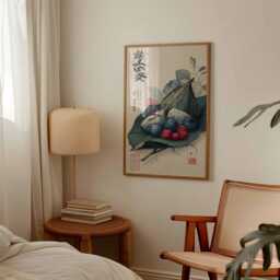 Zongzi Fruit Still Life Chinese Poster, Traditional Rice Dumpling Wall Art, Vintage Asian Kitchen Print, Art - thumbnail 3