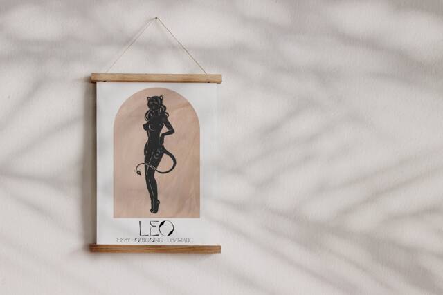 Leo Boho Zodiac Print - Star Sign Art, Astrology Poster, Bohemian Aesthetic, Celestial, Divine Feminine Energy, Constellation Bedroom - image 1