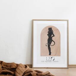 Leo Boho Zodiac Print - Star Sign Art, Astrology Poster, Bohemian Aesthetic, Celestial, Divine Feminine Energy, Constellation Bedroom - thumbnail 2