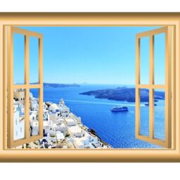 Ocean Side Landscape Window Frame Vinyl Wall Art - Vwaq Nw11 - thumbnail 2
