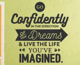 Go Confidently in The Direction Of Your Dreams & Live Life Youve Imagined - Inspirational Motivational Office Wall Decal Letter A23B - thumbnail 1