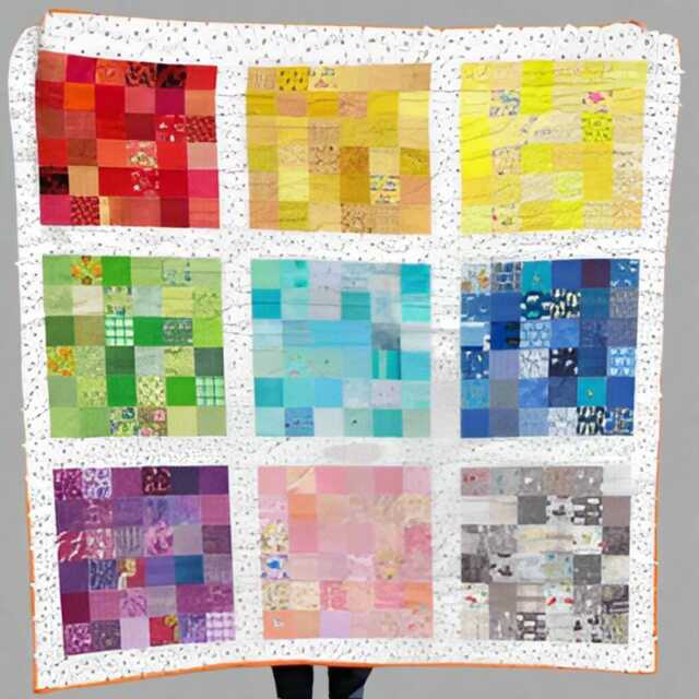 Rainbow Harmony Quilt Pattern - Throw Size Patchwork Design - PDF Download