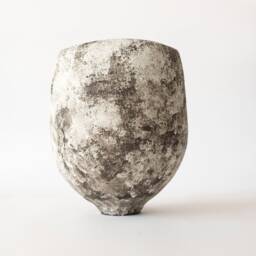Handmade Wabi Sabi Ceramic Vase Textured Black & White Sculptural Vessel - thumbnail 3