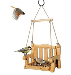 Personalised Swing Seat Bird Feeder Table Hanging Food Birdhouse Garden Decor Memory Maker Mothers Day Gift Birthday Parrot Table