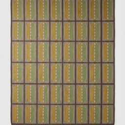 Handmade Green & Mustard Wool Kilim Rug - Nordic Minimalist Flat Weave Area Rug, Custom Boho Decor - thumbnail 2