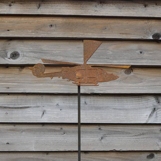 Rusty Metal Lynx Helicopter Garden Decoration - Aviation Gift - image 1
