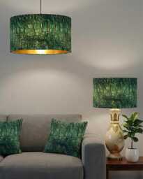 Handmade By Order Luxury Emerald Green Crocodile Skin Print Velvet Drum Lamp Shade Pendant Light All Shapes & Sizes Available