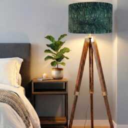 Handmade By Order Luxury Emerald Green Crocodile Skin Print Velvet Drum Lamp Shade Pendant Light All Shapes & Sizes Available - thumbnail 2