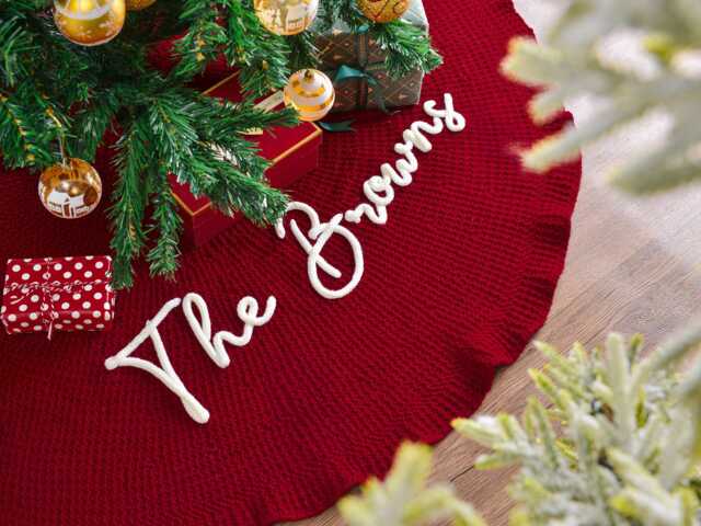 Personalized Christmas Tree Skirt, Family Skirts, Custom House Warming Gift, Home Decor, Decorations - image 1