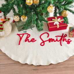 Personalized Christmas Tree Skirt, Family Skirts, Custom House Warming Gift, Home Decor, Decorations - thumbnail 2
