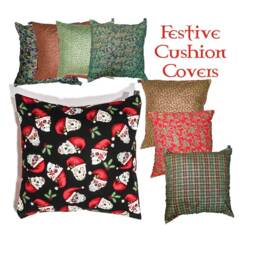 Christmas Cushion Covers Perfect For Your Festive Holiday Celebrations. We Have A Fun Skull Santa & Traditional Holly & Berry Designs - thumbnail 1
