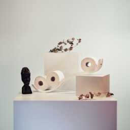 Wood Wall Mount Toilet Paper Holder Wave, Floating Tp Storage - thumbnail 3