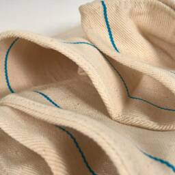 Antique Linen Turquoise Blue Striped Cushion - thumbnail 2