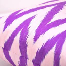 Purple Chevron Ikat Pillow Cover - Handloom Woven Cushion - 14x23 Inches - thumbnail 3