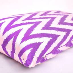 Purple Chevron Ikat Pillow Cover - Handloom Woven Cushion - 14x23 Inches - thumbnail 2