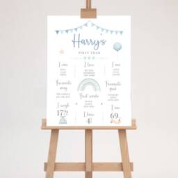 Personalised First Birthday Milestone Poster Keepsake Neutral Nursery Decor - Digital PDF Option Available - thumbnail 2