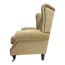 Floral Wingback Fireside Chair Queen Anne Style Accent Chair - thumbnail 3