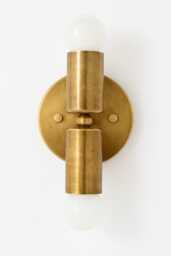 Mid-Century Brass Wall Sconce 2 Light - Handmade Light Fixture Bathroom Lighting