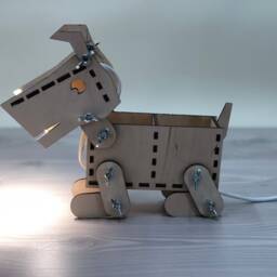 Plywood Dog Lamp Wooden Kids Night Light & Organizer - thumbnail 3
